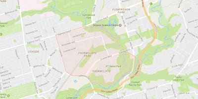 வரைபடம் Thorncliffe Park அக்கம் ரொறன்ரோ