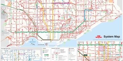 வரைபடம் TTC பேருந்து வழித்தடங்கள்