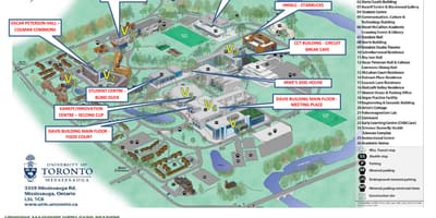வரைபடம் university of Toronto Mississauga வளாகத்தில் உணவு சேவைகள்