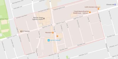 வரைபடம் Yonge and Eglinton அருகில் ரொறன்ரோ