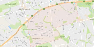 வரைபடம் York Mills அக்கம் ரொறன்ரோ