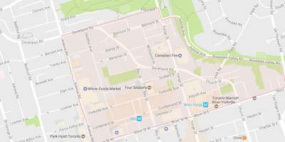 வரைபடம் Yorkville அக்கம் ரொறன்ரோ